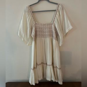 Free People Easy To Love Mini Dress in Ivory